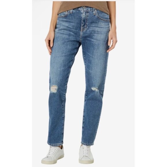 AG EX Boyfriend Slouchy Slim Size 27 Distressed Jeans NWT Adriano Goldschmied N - Picture 7 of 14